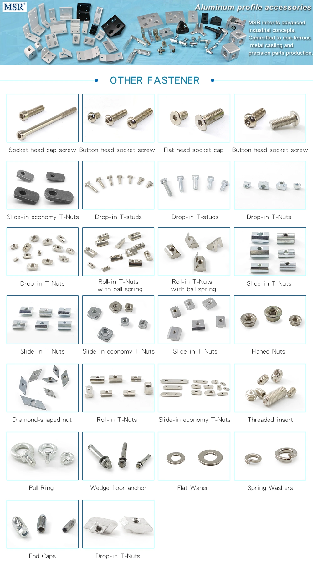 Aluminium Profile Steel Ob4590-M10 Roll-in T-Nuts