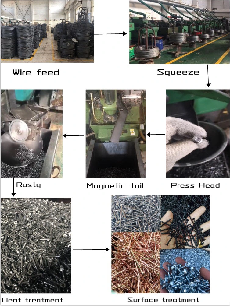 China Manufacturer 3.5mm 6# Black Phosphate Fine Thread Drywall Screw Self Drilling Screw Black Screw