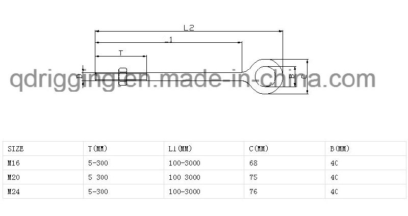 Zinc Plated Long Brass Cold Forged Eye Bolt