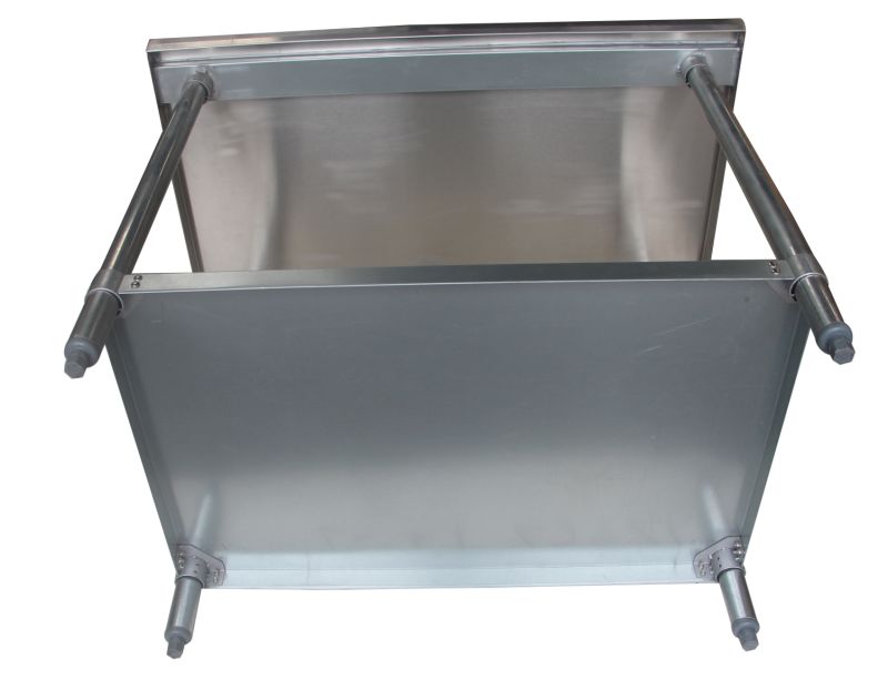Economic Stainless Steel Flat Top Work Table with Galvanized Legs