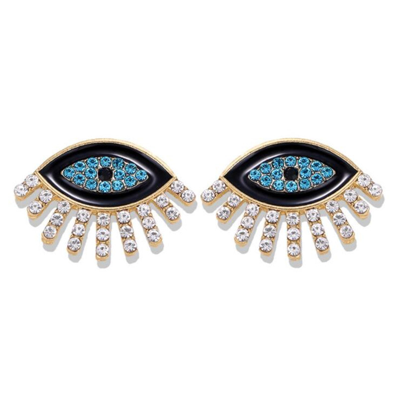 Wholesale Turkish Eyes Stud Earring Colorized CZ Women Enamel Stud Earring