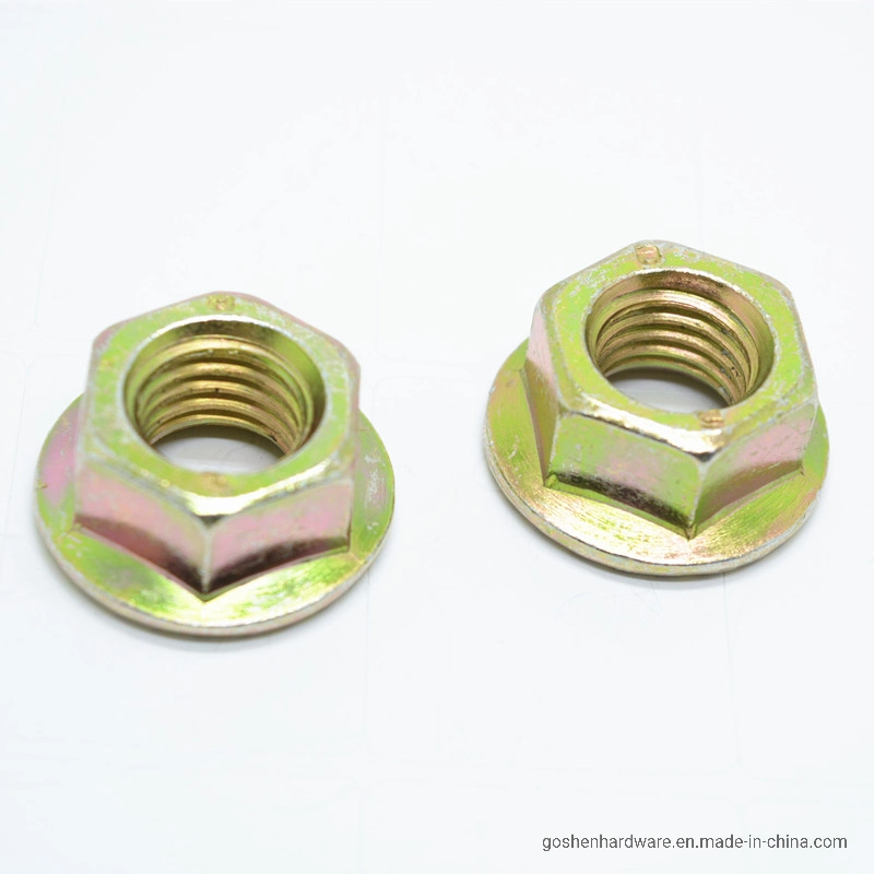 Color Zinc-Plated Hex Flange Head Nut / Flange Nut DIN6923
