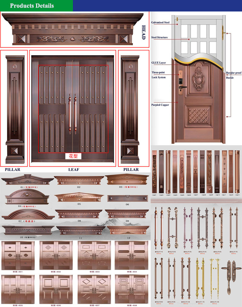 Foshan Manufacture Wood Steel Door Interior Armored Metal Wood Doors