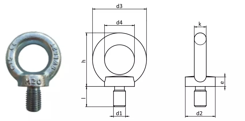 Drop Forged DIN 580 Lifting Eye Bolt with Metric Thread