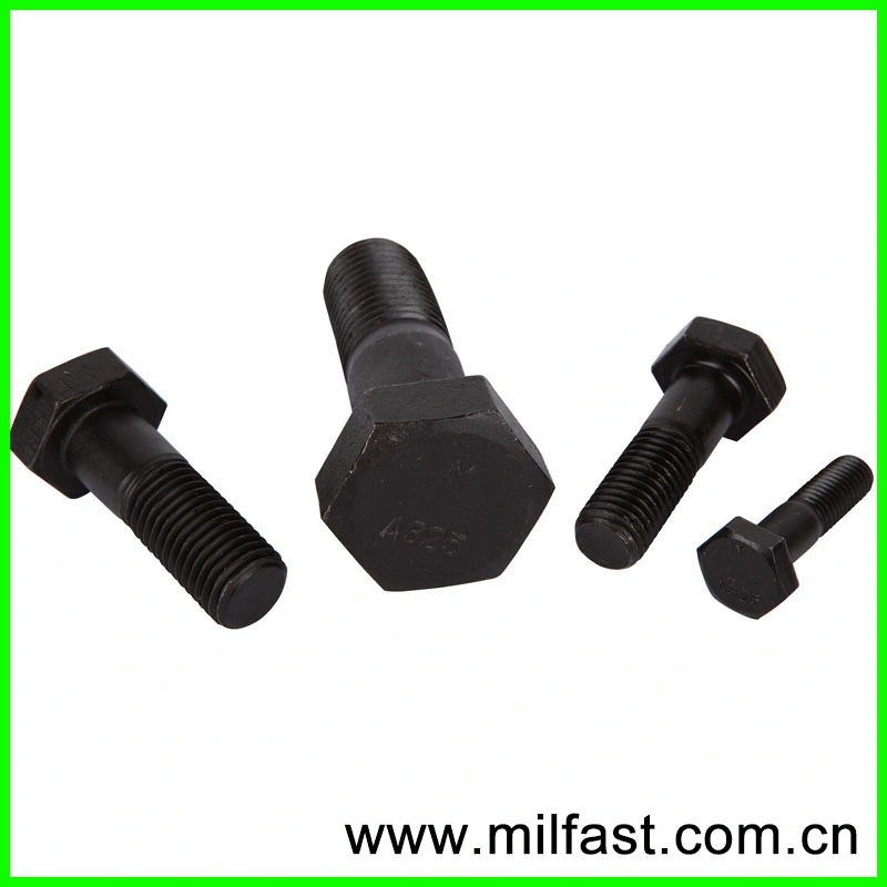 Heavy Hex Structural Bolts with Hex Head,UNC Thread, HDG, Black Finish, Zinc-plating