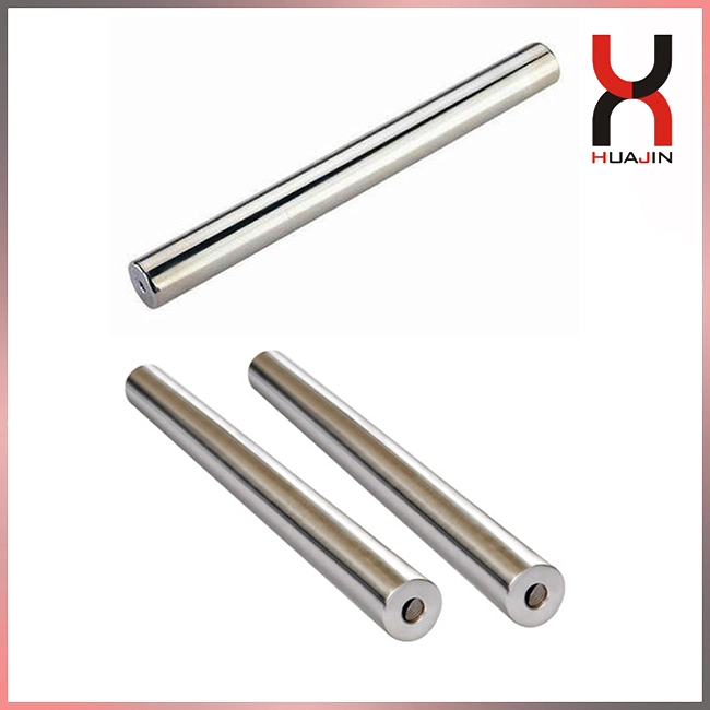 NdFeB Bar Magnets Rod Magnet with 12000 Gauss Screw Holes