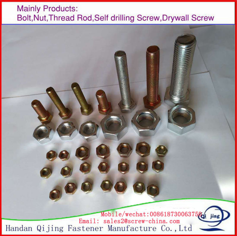 Galvanized Carbon Steel Hex Head Nut /Hex Nut DIN 934 M8, M10, M12