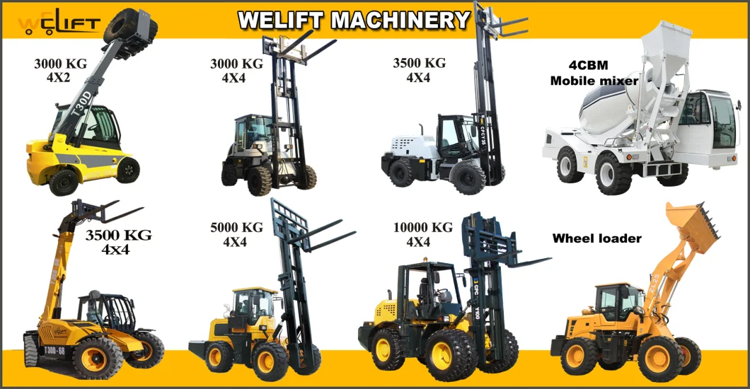 Welift 4X4 Diesel Telescopic Handlers for Sale 3ton 6.5m Telescopic Forklift Handler