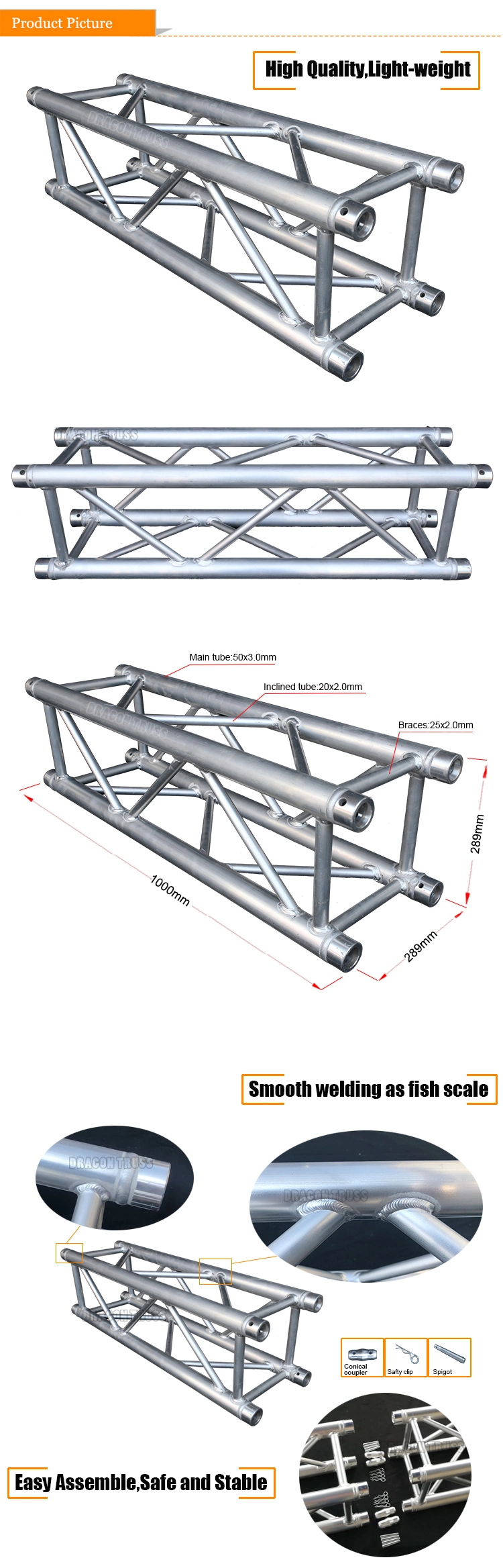 Tube Truss Square Truss Space Frame Truss Stage Truss