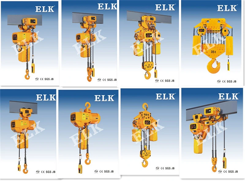 Elk 3ton CE Electric Chain Hoist Crane with Manual Trolley-3chains Lift for Mould