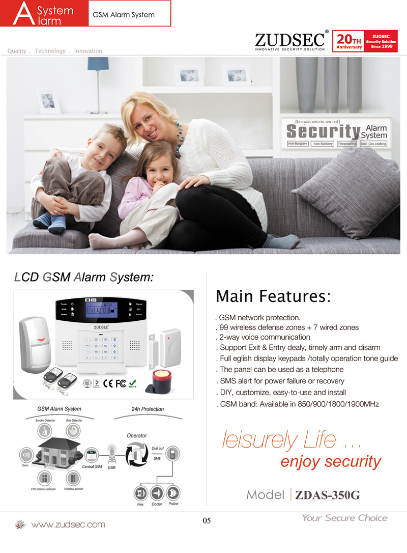 Touch Keypad Smart WiFi & GSM Dual Networks Home Alarm System