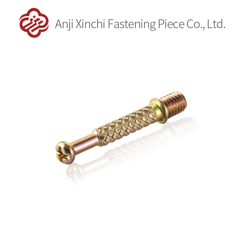 Self Tapping Zinc Plated Threaded Bar Threaded Knurled Rod Furniture Connector Screw