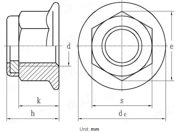 DIN GB ISO Carbon Steel Grade 4.8 8.8 10.9 Stainless Steel A2-70 Metal Hexagon Flange Lock Nut Hex Nut