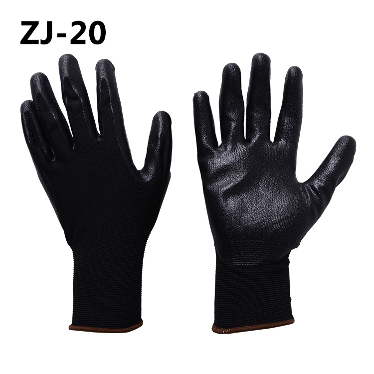 13G White Polyester Knit Grey Nitrile Coated Glove