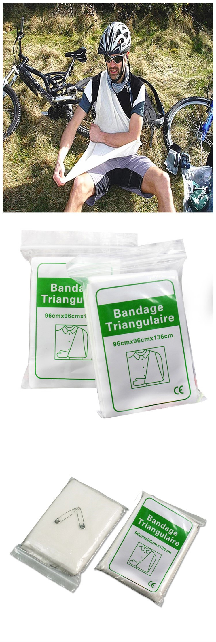 Medical First Aid Disposable Breathable Cotton Non-Woven Triangular Bandage