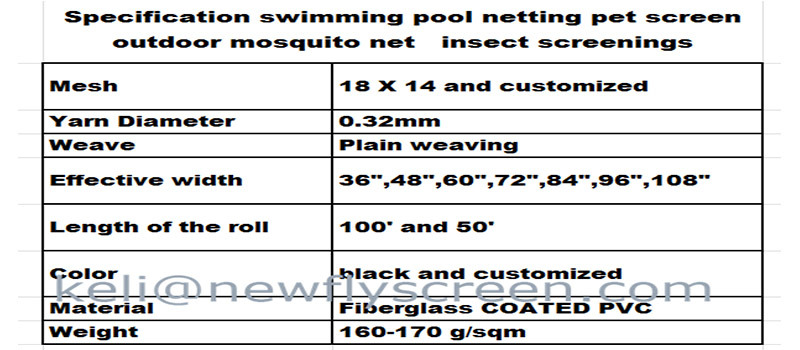 Outdoor Mosquito Net UV Protection Swimming Pool Netting Pet Screen