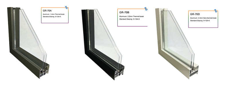 Aluminium Door Window with Sliding Window and Fixed Window