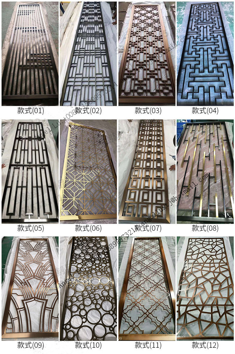Stainless Steel Folding Screen Perforated Decorative Metal Removable Partition Screen