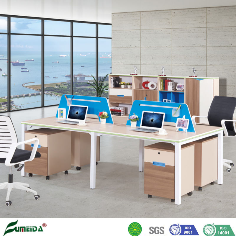 E1 MFC Panel Open Paritition Staff Desk with PVC Screen