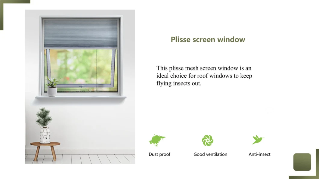 DIY Fly Screen Window Plisse Insect Screen Window for Roof Window