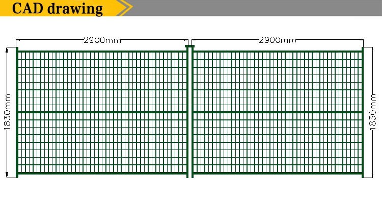 6 X10 FT PVC Coated Galvanized Canada Construction Fence Panel