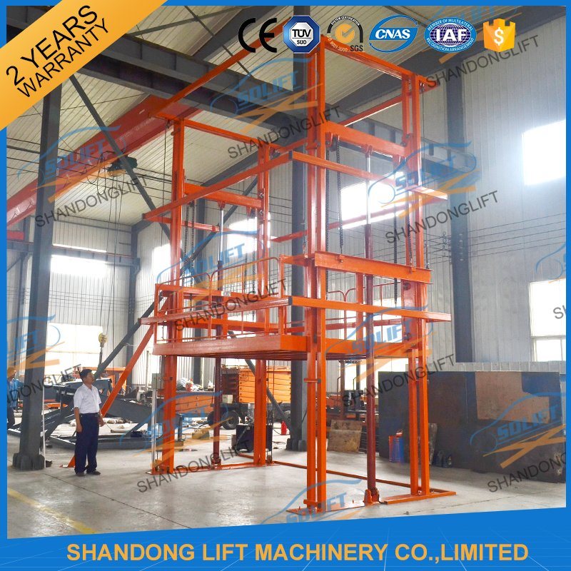 Hydraulic Guide Rail Chain Electric Warehouse Ladder with Ce