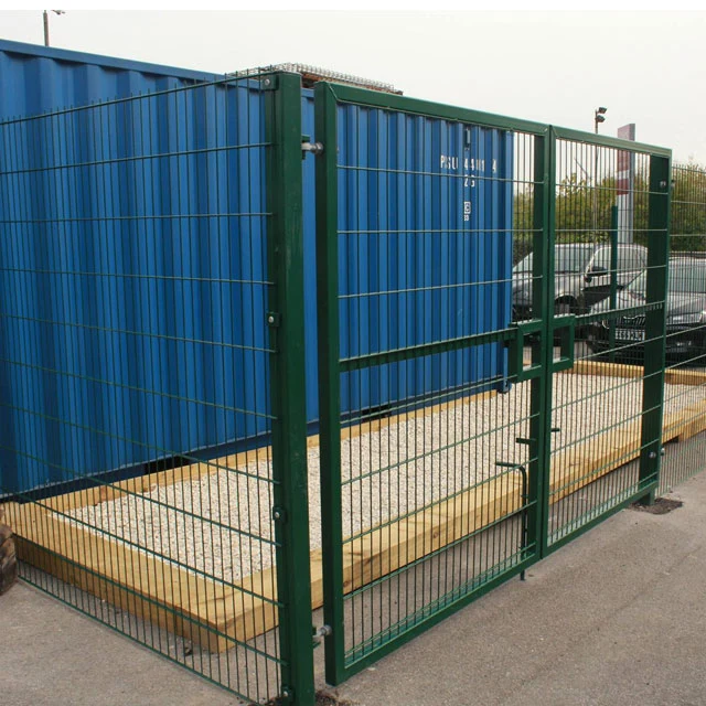 Green PVC Coated 656 Twin Bar Wire Mesh Panel Fencing