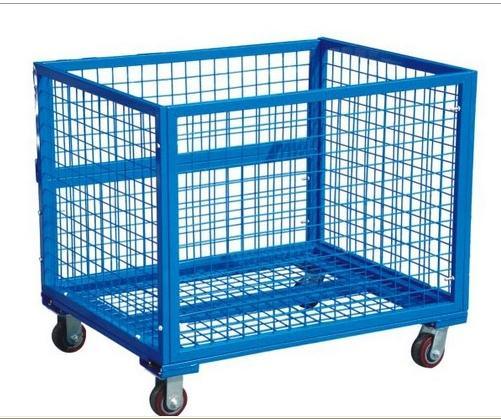 Customized Galvanized Collapsible Folded Stackable Warehouse Metal Wire Mesh Heavy Duty Pallet Cage