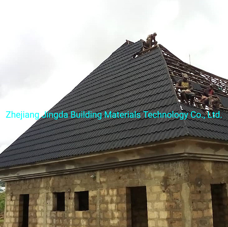 New Building Material Stone Coated Metal Roof Tile Fire Resistance Stone Coated Metal Roman Roof Tile