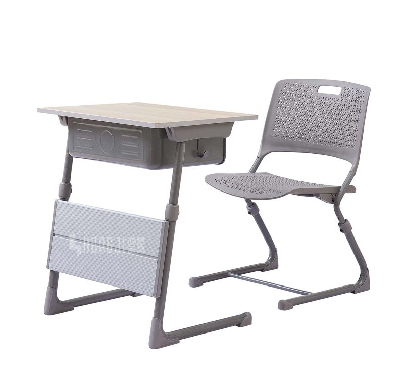Metal Frame School Furniture Student Single Chair and Desk
