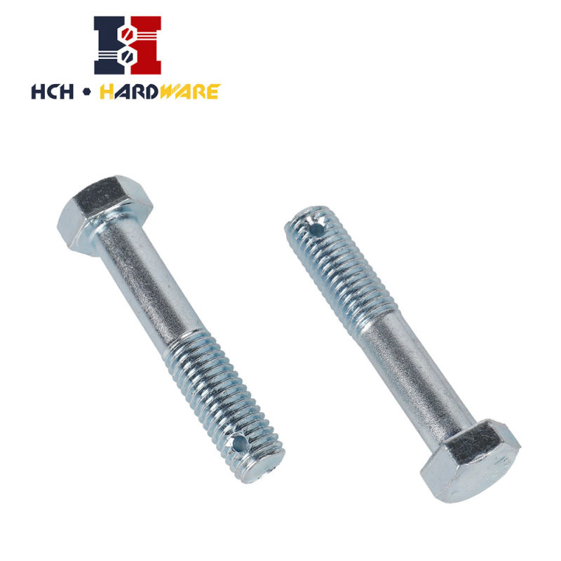 Customized Grade 2/5/8 Hex Head Cap Screw with Drilled Hole/Hex Tap Bolt/Hex Bolt with Hole/Galvanized Hex Hex Cap Screw/High Strength Bolt