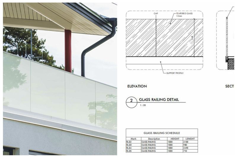 Flat/Curve Tempered Glass Railing Balustrade Swimming Pool Fencing