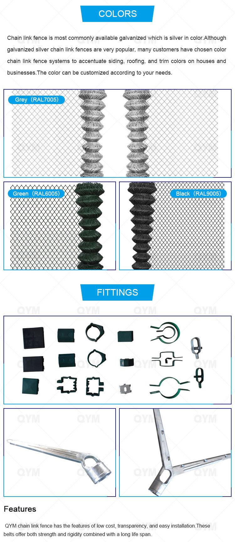 Diamond Mesh Fence Frame Chain Link Fence and Gate