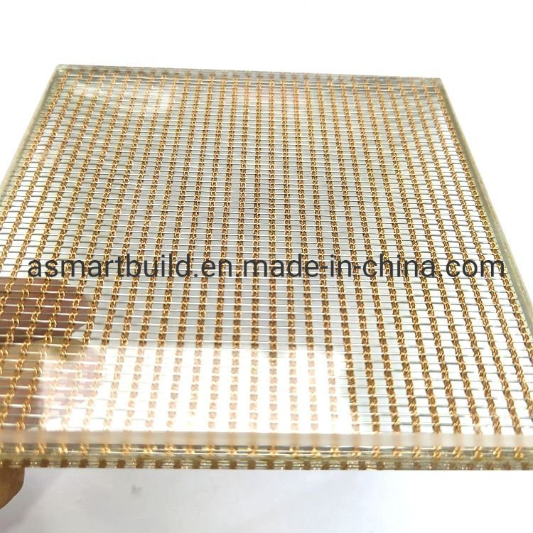 Smart Decorative Glass Tempered Laminated with Copper Wire Mesh of Various Design for Interior Decoration in Window Door Glass Partition Wall
