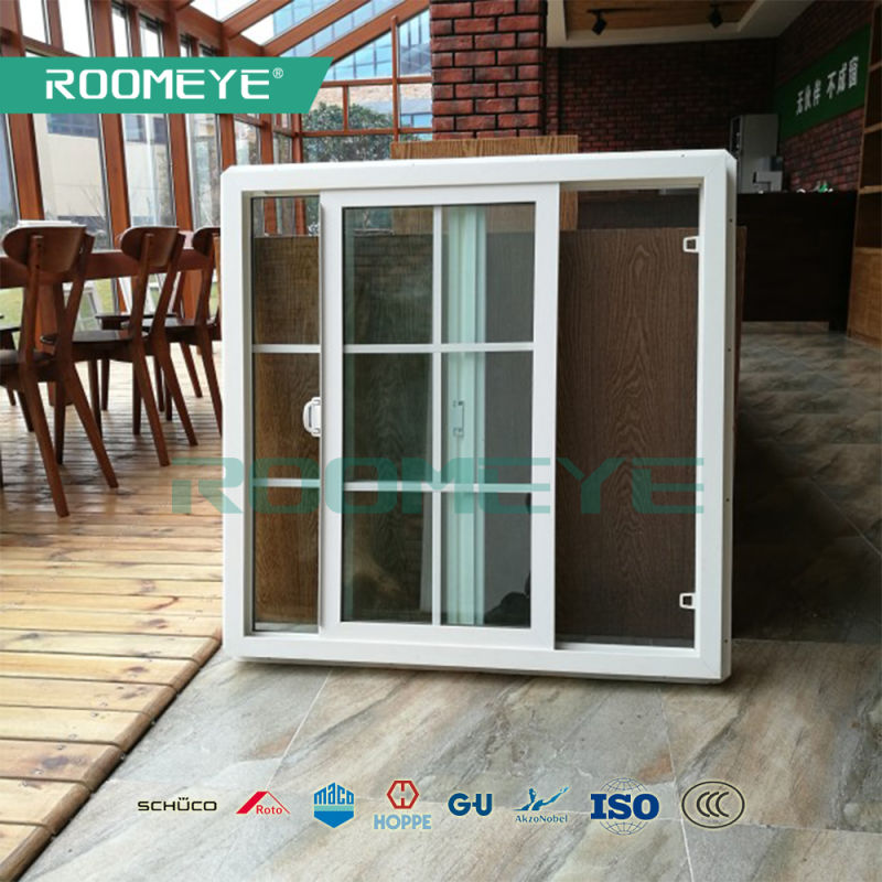 UPVC/PVC/Vinyl Single Hung Window Grid Design Sliding Window for Residental Houses with Nami Nfrc Certification Plastic Windows