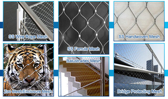 316L Stainless Steel Wire Rope Net Steel Cable Net for Bird Enclosures