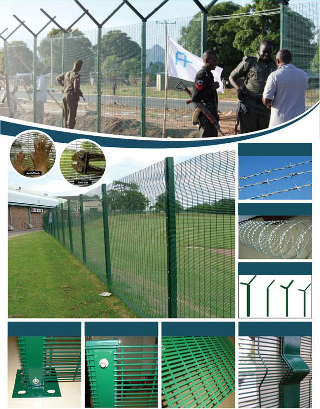 High Security Fencing Green Powder Coated 358 Fence