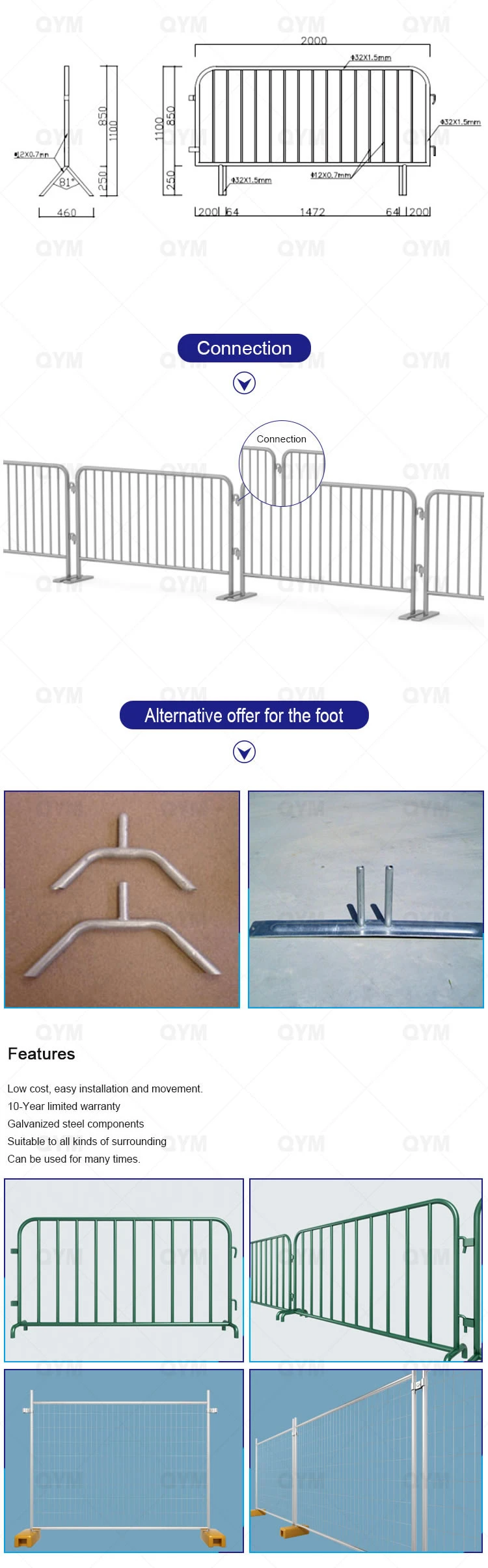 Canada Temporary Mobile Fence Security Welded Fence Panel