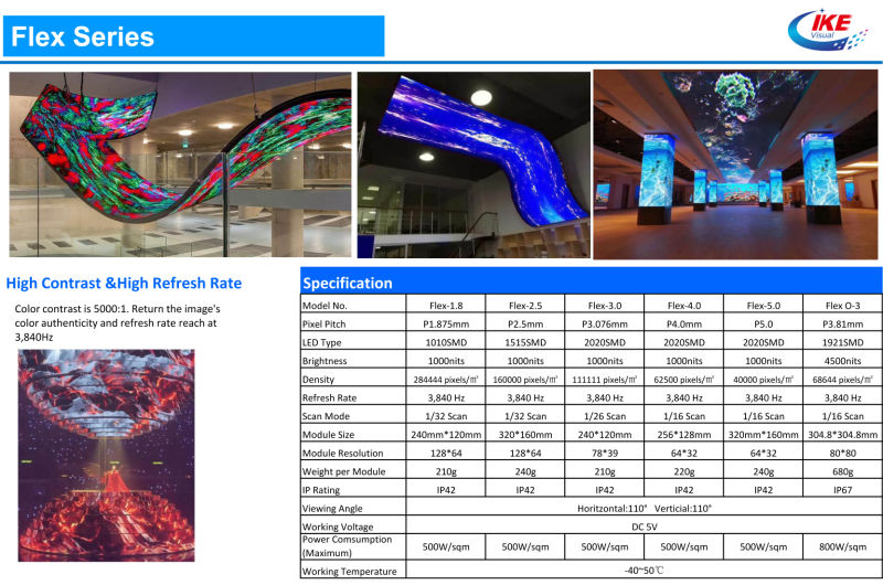 Ultra Flexible LED Screen for Curved Shape Fix Installation for Window Store Display Indoor LED Screen