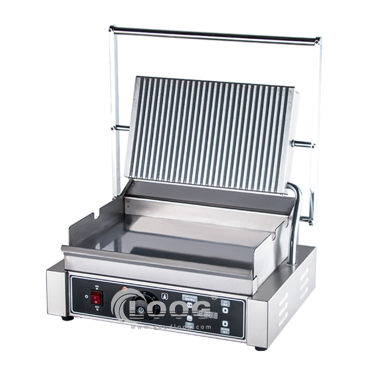 Food Machine Outdoor Kitchens Stainless Steel Griddle Plancha Grill Barbecue Grill with Six Segment Timer