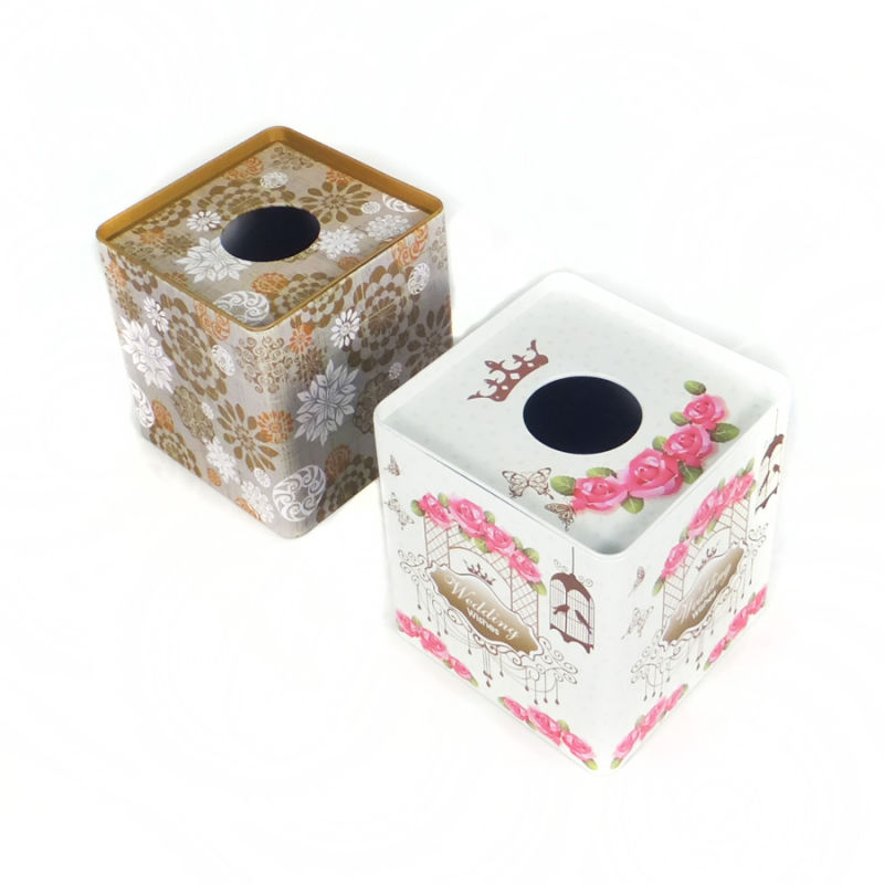 High Quality Chinese Factory Square Metal Tissue Box