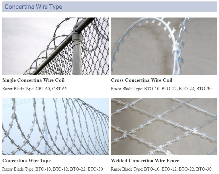 Hot-Dipped Galvanized Concertina Razor Barbed Welded Fencing Wire