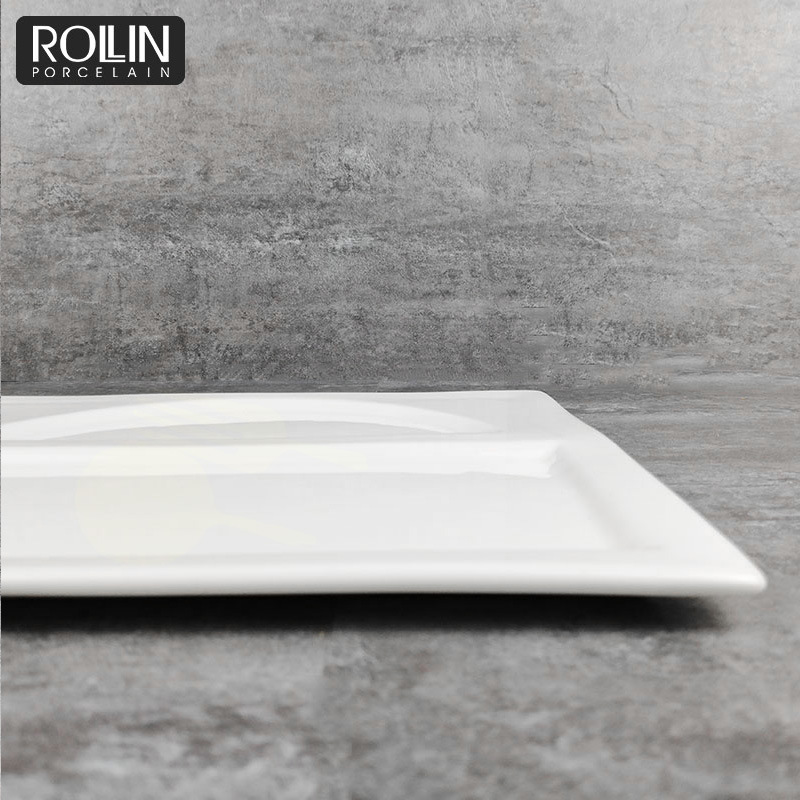 Porcelain Tableware Rectangular Plate Ceramic Flat Plate Show Plate