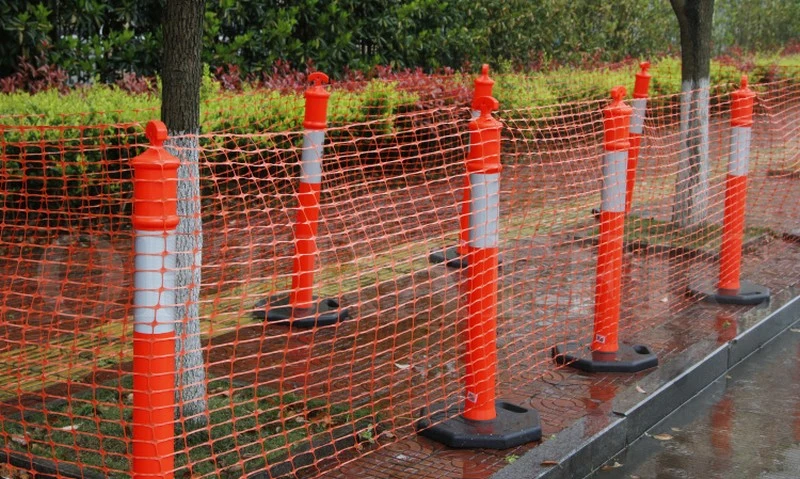 Orange Black Plastic Barrier Fencing Construction Safety Mesh