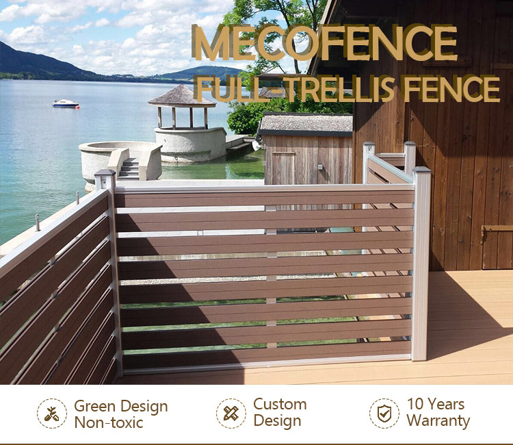 China Cheap Plastic Timber Composite WPC Fence Gate Zaun Decorative Fence