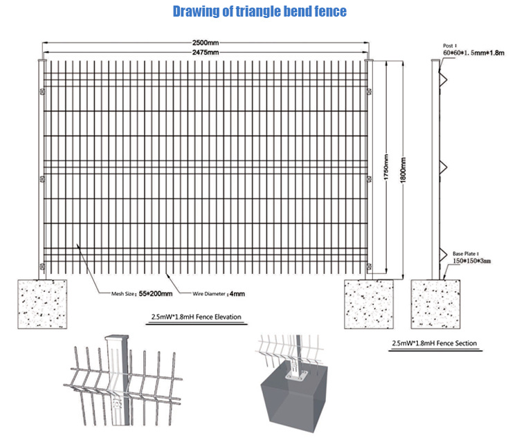 Bending Security Welded Mesh Fence