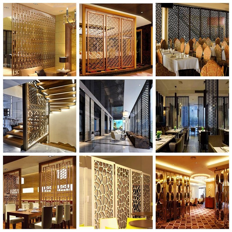 Gold Mirror Screen Stainless Steel Room Divider Screen