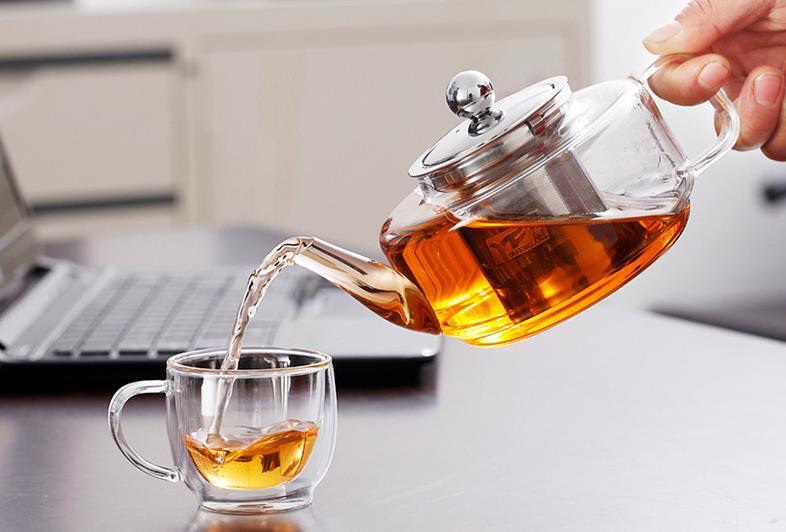 Transparent High-Borosilicate Glass Kettle with Stainless Steel Filter