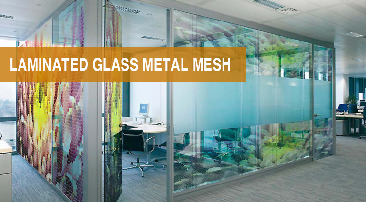 Brass Glass Laminated Metal Mesh