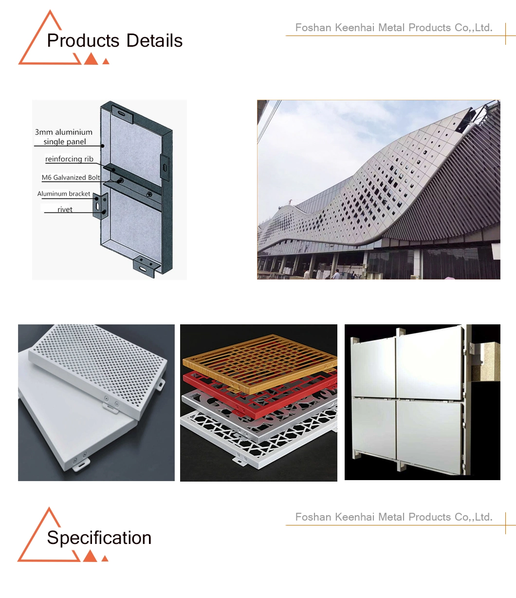 Sheet Metal Fabrication Perforated Aluminum Facade Panel (KH-CW035)